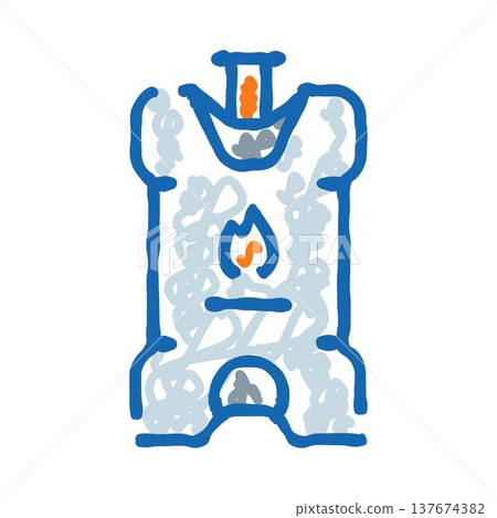 Wood burning stove warming home illustration Wood burning stove warming home illustration 137674382