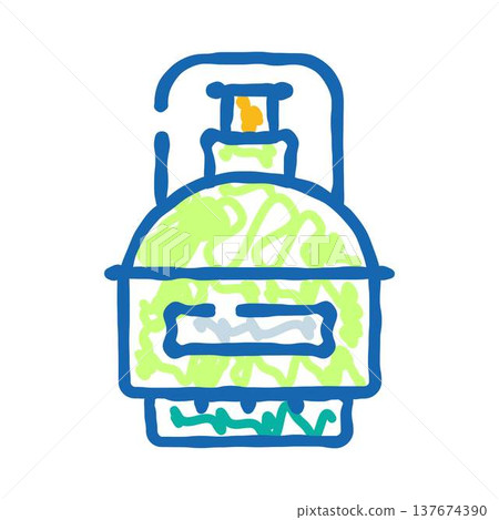 Camping gas stove icon doodle style illustration Camping gas stove icon doodle style illustration 137674390