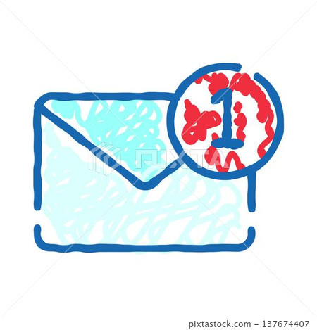 Letter envelope with new unread message notification Letter envelope with new unread message notification 137674407