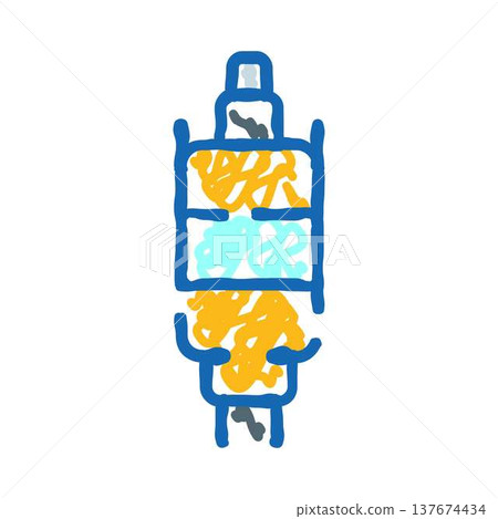 Spark plug igniting engine combustion process doodle 137674434