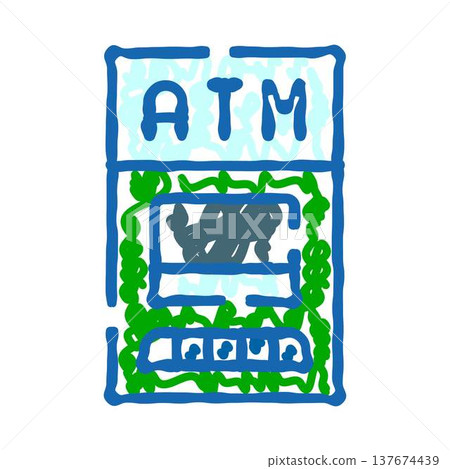 Automated teller machine with green vines concept Automated teller machine with green vines concept 137674439