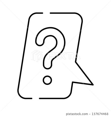 Question mark in speech bubble icon symbolizing inquiry Question mark in speech bubble icon symbolizing inquiry 137674468