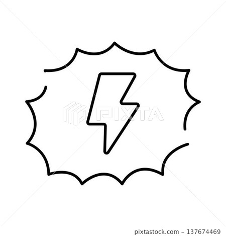 Lightning bolt charging energy power outline icon Lightning bolt charging energy power outline icon 137674469
