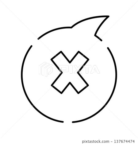 Eliminating message or deleting communication bubble icon Eliminating message or deleting communication bubble icon 137674474
