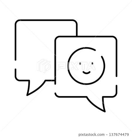 Chat bubbles with happy emotion feedback icon Chat bubbles with happy emotion feedback icon 137674479