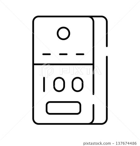 Intercom door entry system line icon illustration 137674486