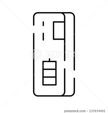 Power bank recharging electronic device outline icon Power bank recharging electronic device outline icon 137674491