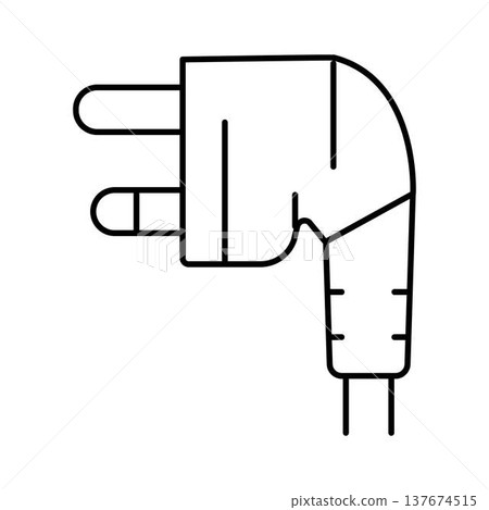 Power plug electrical connector line icon concept Power plug electrical connector line icon concept 137674515