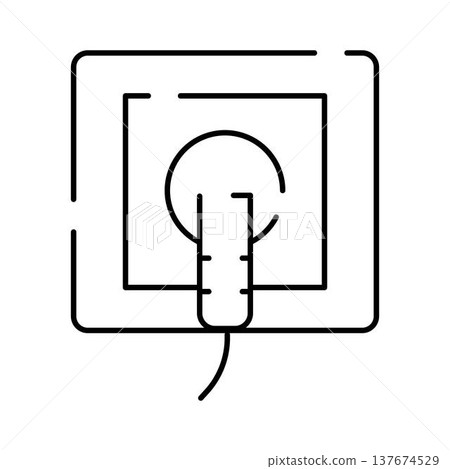 Electric plug connecting into a wall socket icon Electric plug connecting into a wall socket icon 137674529