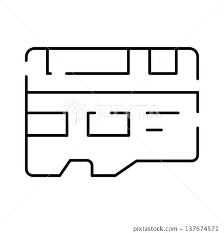 Secure digital card line icon concept Secure digital card line icon concept 137674571