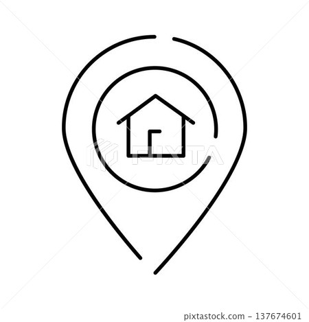 Home location map marker pinpointing address icon 137674601