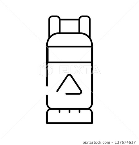 Gas cylinder line icon for energy fuel concept 137674637