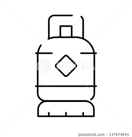 Gas cylinder icon line art design concept Gas cylinder icon line art design concept 137674643