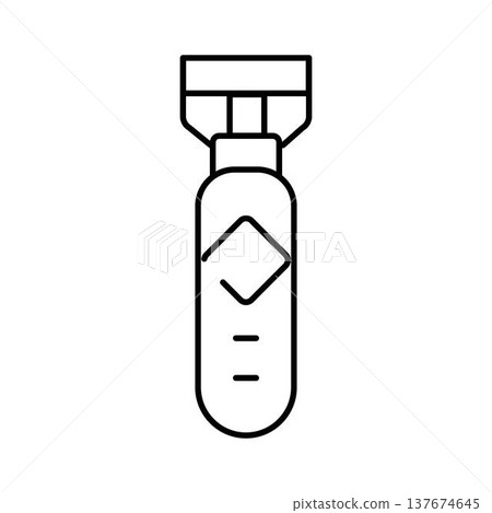Military bomb explosion device line outline icon 137674645