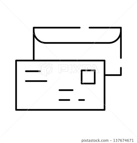 Envelope and letter line art icon communication Envelope and letter line art icon communication 137674671