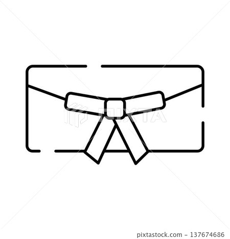 Gift card envelope with ribbon bow icon 137674686