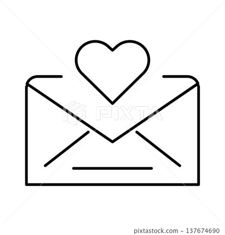 Love message with heart icon on mail envelope 137674690