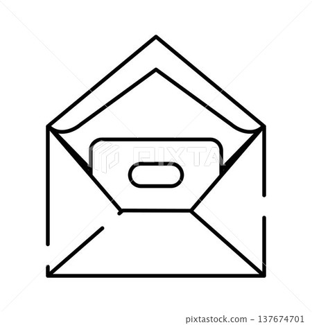 Open envelope with letter or message inside 137674701