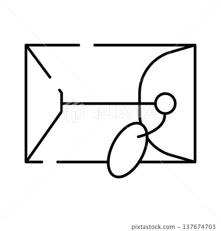 Email message notification flat line icon design Email message notification flat line icon design 137674703