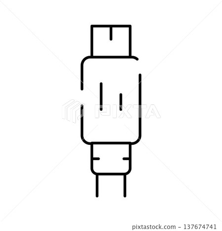 Usb type c charging connector line icon Usb type c charging connector line icon 137674741