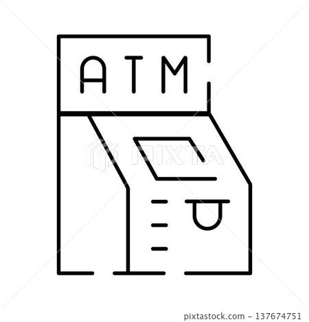 Atm automated teller machine for banking transactions and cash withdrawal Atm automated teller machine for banking transactions and cash withdrawal 137674751