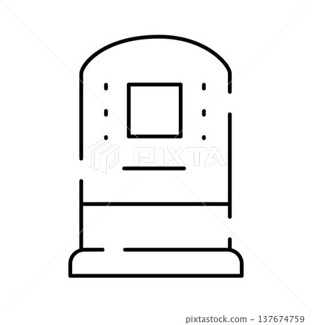Tombstone memorial grave line design icon Tombstone memorial grave line design icon 137674759