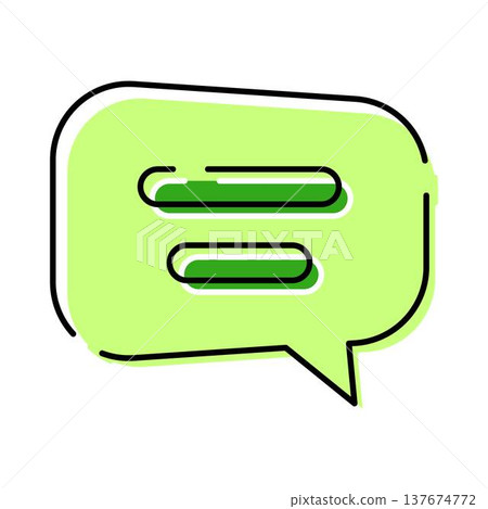 Green speech bubble chat communication message icon 137674772