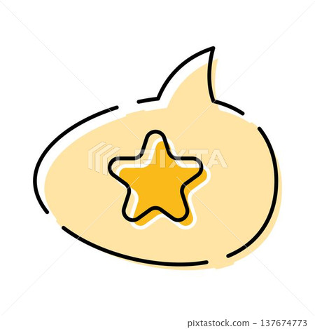 Star rating feedback bubble communicating success message 137674773