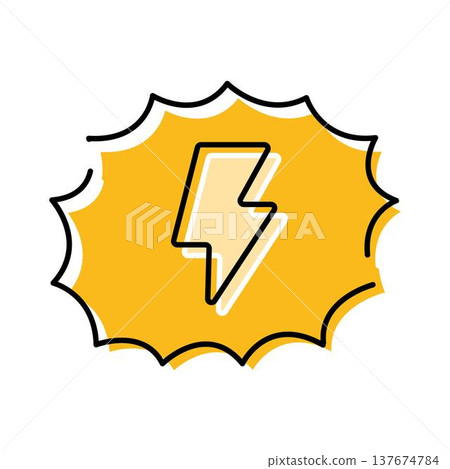 Lightning bolt energy icon in comic speech bubble 137674784