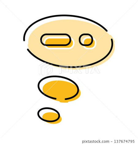 Minimalist thought bubble depicting a thoughtful process 137674795
