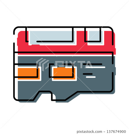Micro sd card storing digital data concept Micro sd card storing digital data concept 137674900