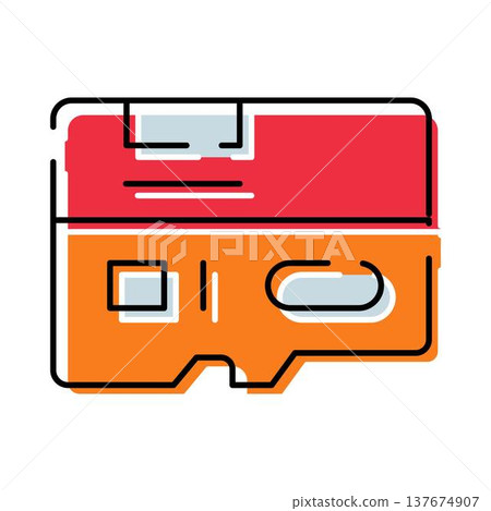 Micro sd card storing digital data technology 137674907