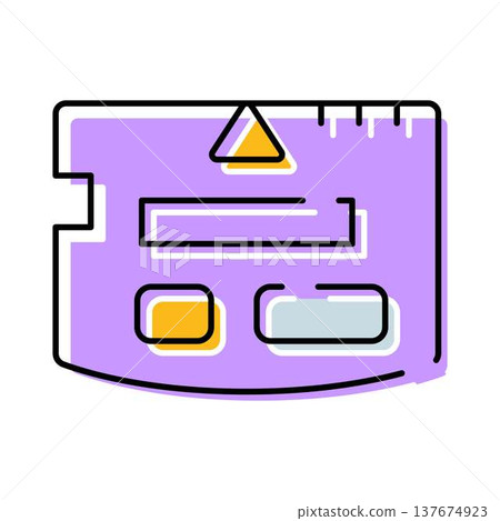 Digital storage memory card transmitting data icon 137674923