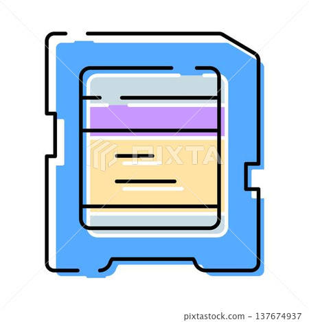 Sd memory card icon for digital data storage Sd memory card icon for digital data storage 137674937