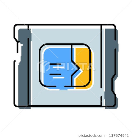 Modern computer micro memory card storage icon 137674941