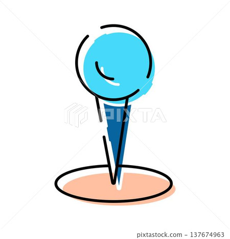 Pin marker pointing destination on conceptual map 137674963