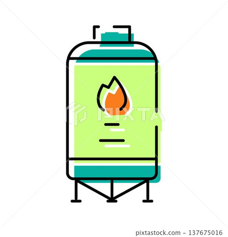 Large industrial gas tank storing liquefied petroleum 137675016