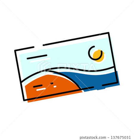 Abstract landscape illustrating nature, beach, and sun Abstract landscape illustrating nature, beach, and sun 137675031