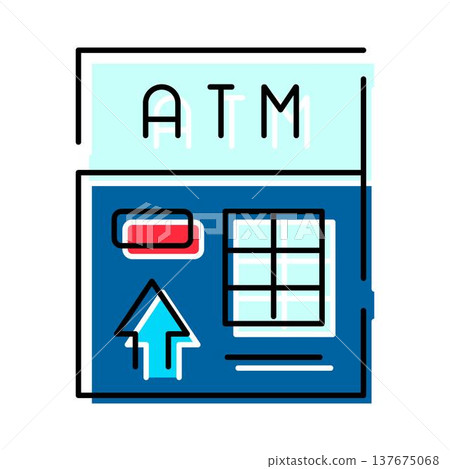 Atm cash machine electronic banking payment terminal icon 137675068