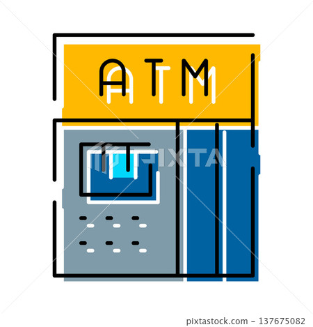 Atm offering banking and financial transaction services Atm offering banking and financial transaction services 137675082