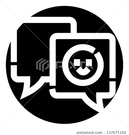 Digital communication concept with chat message icon Digital communication concept with chat message icon 137675108