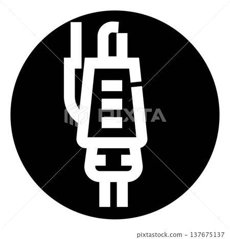 Industrial machine mechanical part black and white icon Industrial machine mechanical part black and white icon 137675137