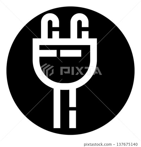 White electric power plug connection icon 137675140