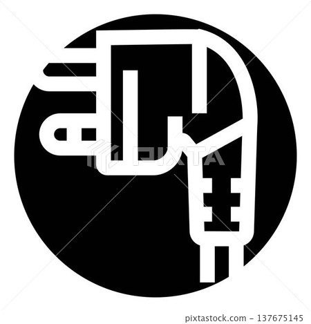 Electric power plug icon inside circle Electric power plug icon inside circle 137675145