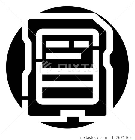 Data storage microchip memory card technology icon Data storage microchip memory card technology icon 137675162