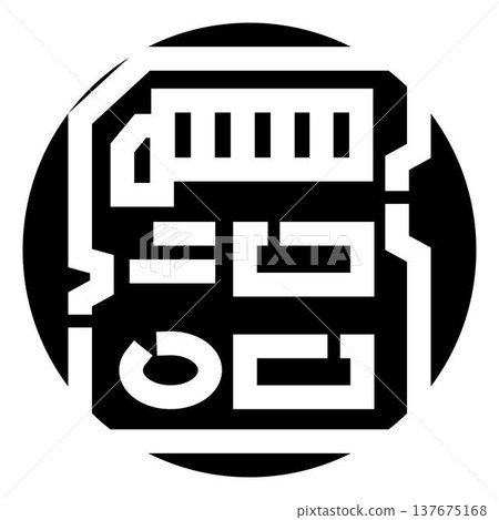 Sd card icon representing digital memory storage technology Sd card icon representing digital memory storage technology 137675168