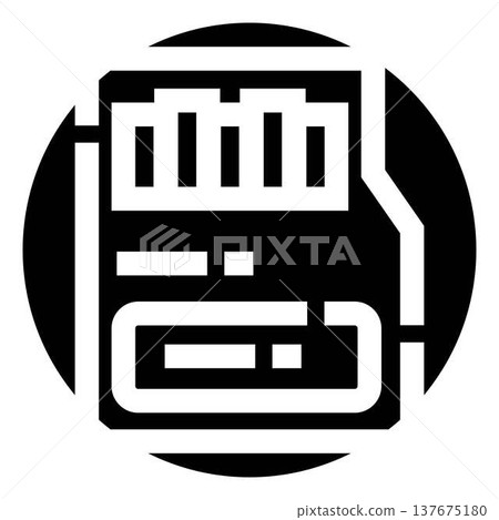 Memory card icon symbolizing digital flash storage data Memory card icon symbolizing digital flash storage data 137675180