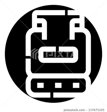 Industrial robot arm automation technology icon process 137675205