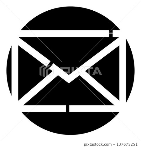 Black and white envelope message notification icon Black and white envelope message notification icon 137675251