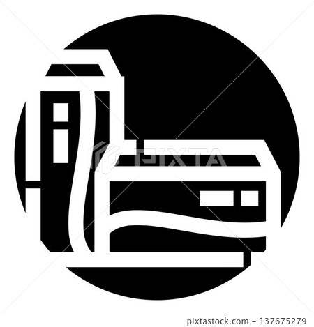 Icon illustrating a fuel pump at a service station Icon illustrating a fuel pump at a service station 137675279